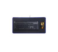 Tapis de souris de jeu en tissu Taille XXL - Noir contour bleu