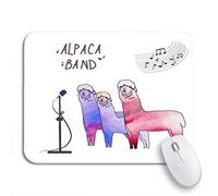 Tapis De Souris De Jeu Étiquettes De Notes De Groupe Musical Chantant De Lamas Et D'Alpagas Mignons Tapis Souris Doux Tapis De Souris D'Ordinateur, pour Ordinateur, 25 x 30cm
