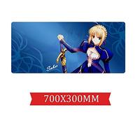 Tapis De Souris De Jeu Fate Stay Night Saber Speed |Tapis De Souris XXL | 700 X 300Mm Grand Format |Base De 2Mm D'Épaisseur | Une Précision Et Une Vitesse Parfaites, Je