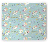 Tapis De Souris De Jeu Fête De La Licorne Chevaux Magiques Souriants avec des Étoiles Enfantines en Diamant Tapis De Souris Carré Résistant À Usure Tapis Souris, pour Ordinateur, Jeux, 25x30cm