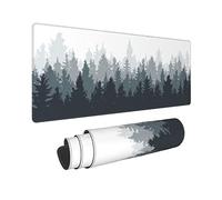 Tapis de souris de jeu Fog Misty Forest - Grand tapis de souris de bureau étendu, bords cousus, 3 mm d'épaisseur, base en caoutchouc antidérapant, 80 x 30 cm