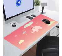 Tapis de Souris de Jeu Grand 1000x500x3 mm, Tapis de Souris Gamer Éléphants Dessins Animés, Lavable Tapis de Bureau Mouse Pad XXL avec Bords Cousus Mat de Claviers étendu pour Jeux et Bureau