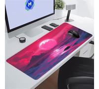 Tapis de Souris de Jeu Grand 1000x500x3 mm, Tapis de Souris Gamer Rivière Lune Rouge, Lavable Tapis de Bureau Mouse Pad XXL avec Bords Cousus Mat de Claviers étendu pour Jeux et Bureau