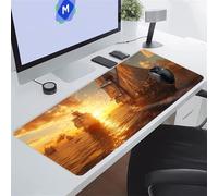 Tapis de Souris de Jeu Grand 1200x600x3 mm, Tapis de Souris Gamer Coucher Soleil Voilier, Lavable Tapis de Bureau Mouse Pad XXL avec Bords Cousus Mat de Claviers étendu pour Jeux et Bureau