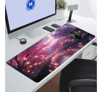 Tapis de Souris de Jeu Grand 600x300x2 mm, Tapis de Souris Gamer Fleurs Rivière, Lavable Tapis de Bureau Mouse Pad XXL avec Bords Cousus Mat de Claviers étendu pour Jeux et Bureau