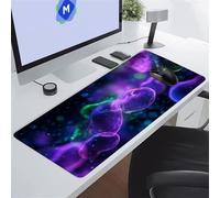 Tapis de Souris de Jeu Grand 900x300x2 mm, Tapis de Souris Gamer Violet Vert, Lavable Tapis de Bureau Mouse Pad XXL avec Bords Cousus Mat de Claviers étendu pour Jeux et Bureau