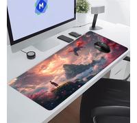 Tapis de Souris de Jeu Grand Dragon Ciel Tapis de Souris XXL 1000x500x3 mm Tapis de Bureau Antidérapant avec Bords Surpiqués Surface Spéciale Améliore la Précision pour Gamer, PC