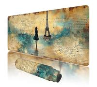 Tapis de Souris de Jeu, Grand Tapis de Souris XXL 1200x600x3mm Brun sous Main Bureau avec Bords Cousus, Gaming Mouse Pad XXL Paris Imperméable Antidérapant pour PC, Accessoire Bureau, Gaming, Q-15
