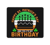 Tapis De Souris De Jeu, Happy Saint-Patrick Et Oui C'est Mon Anniversaire Saint-Patrick Tapis De Souris Gaming Tapis De Souris D'Ordinateur Antidérapante Gamer Mouse Pad 25X30Cm