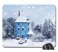 Tapis De Souris De Jeu, Hiver Neige Moomin World Moomin Paysage Glace Tapis De Souris Gamer Antidérapante Tapis De Souris D'Ordinateur Moderne Souris De Bureau pour Ordinateur Jeux 25X30Cm