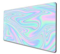 Tapis de souris de jeu holographique irisé, protection étendue, XXL, couverture complète du bureau, tapis de souris pour souris sans fil, tapis de clavier pour travail, bureau, maison, 80 x 40 cm,