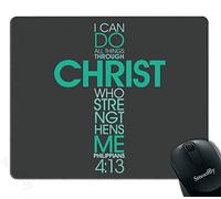 Tapis de souris de jeu - I Can Do All Things Through Christ Who Strengthens Me Philippiens Christian Jesus Bible