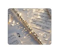 Tapis de souris de jeu imperméable avec base en caoutchouc antidérapant, flûte musicale, tapis de souris carré pour ordinateur portable, tapis de bureau lavable pour bureau, table, maison, 25 x 30 cm