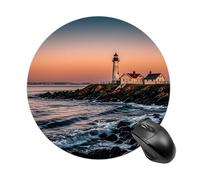 Tapis de souris de jeu imperméable avec base en caoutchouc antidérapant lavable personnalisé Portland River Lighthouse Sunrise Computer Mouse Pads pour ordinateur portable, accessoires de bureau