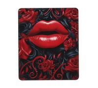 Tapis de souris de jeu imperméable avec base en caoutchouc antidérapant, lèvres rouges, tapis de souris pour ordinateur portable, tapis de bureau lavable, pour bureau, maison, 25 x 30 cm