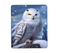 Tapis de souris de jeu imperméable avec base en caoutchouc antidérapant, motif hibou arctique, tapis de souris pour ordinateur portable, tapis de bureau lavable pour bureau, table à domicile, 25 x 30
