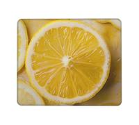 Tapis de souris de jeu imprimé citron jaune, 24,1 x 20,9 cm, base en caoutchouc antidérapant, tapis de souris pour ordinateur portable avec bords cousus pour joueur, bureau, maison