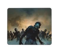 Tapis de souris de jeu imprimé de nombreux zombies, 24,1 x 20,9 cm, base en caoutchouc antidérapant, tapis de souris pour ordinateur portable avec bords cousus pour joueur, bureau, maison