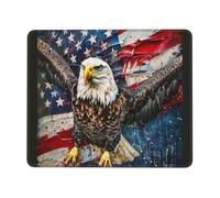 Tapis de souris de jeu imprimé drapeau des États-Unis, 24,1 x 20,9 cm, base en caoutchouc antidérapant, tapis de souris pour ordinateur portable avec bords cousus pour joueur, bureau, maison