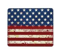 Tapis de souris de jeu imprimé drapeau étoiles et rayures, 24,1 x 20,9 cm, base en caoutchouc antidérapant, tapis de souris pour ordinateur portable avec bords cousus pour joueur, bureau, maison