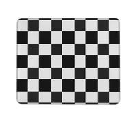 Tapis de souris de jeu imprimé noir et blanc, 20,3 x 19,3 cm, base en caoutchouc antidérapant, tapis de souris pour ordinateur portable avec bords cousus pour joueur, bureau, maison
