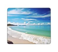 Tapis de souris de jeu imprimé océan mer plage avec bords cousus, imperméable et antidérapant en caoutchouc pour ordinateur portable, souris sans fil, tapis de souris de bureau