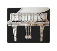 Tapis de souris de jeu imprimé piano, 24,1 x 20,9 cm, base en caoutchouc antidérapant, tapis de souris pour ordinateur portable avec bords cousus pour joueur, bureau, maison