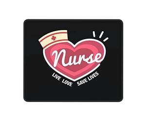 Tapis De Souris De Jeu Infirmière Vivre Aimer Sauver des Vies Résistant Tapis Souris Lavable Base De Table pour Gaming Travail Accessoires 10X12In