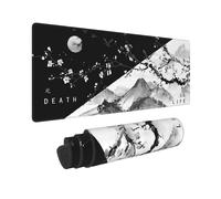 Tapis de souris de jeu japonais en fleurs de cerisier - Noir et blanc - 31,5 x 11,8 pouces - XL - Rose Sakura - Design cool - Grand clavier pour ordinateur portable - Base en caoutchouc antidérapante