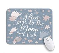 Tapis De Souris De Jeu Je t'aime Jusqu'À La Lune Et Retour Génial Tapis Souris Base en Caoutchouc Antidérapante Tapis De Souris Carré, pour Jeux, Maison, 25 x 30cm