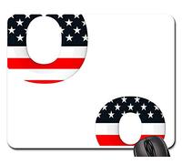 Tapis De Souris De Jeu, Lettre ABC Alphabet Drapeau Américain Étoiles Rayures5 Mouse Pad Antidérapante Mousepad Portable Souris De Bureau pour Ordinateur Jeux Souris 25X30Cm