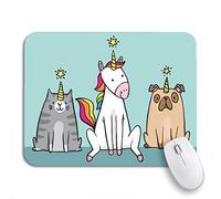 Tapis De Souris De Jeu Licorne Et Ses Animaux De Compagnie Chat Caticorn Carlin Unianimal Mignon Tapis Souris Doux Bureau Tapis Souris, pour Maison, Jeux, 25 x 30cm
