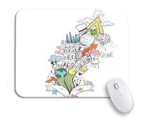 Tapis De Souris De Jeu Livre D'Histoire Conte De Fées Rêve Magie Manuel D'Éducation Tapis De Souris Carré Résistant À Usure Tapis Souris, pour Ordinateur Portable, Ordinateur, 25 x 30cm
