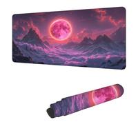 Tapis de Souris de Jeu Lune Tapis Souris XXL 900 x 300 mm, sous Main Bureau Paysage Mouse Pad avec Base en Caoutchouc antidérapante Étanch à Bords Cousus, pour Travail, Jeux, Bureau, Maison H-3137