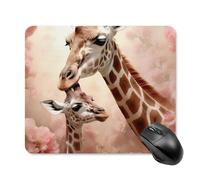 Tapis De Souris De Jeu Maman Girafe Et Petite Doux Tapis De Souris Bords Cousus Mouse Pad pour Jeux Professionnels Pc 25X30Cm