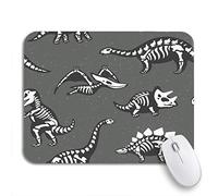 Tapis De Souris De Jeu Modèle Drôle De Dinosaure Fossile Esquissé Dessin Animé Enfant Squelette Tapis De Souris Carré Base en Caoutchouc Antidérapante Tapis Souris, pour Ordinateur, 25 x 30cm