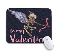 Tapis De Souris De Jeu Mon Squelette De Cupidon Fait Main pour La Saint-Valentin Tapis De Souris Carré Lavable Tapis De Souris D'Ordinateur, pour Ordinateur, Maison, 25 x 30cm
