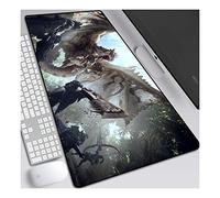 Tapis de Souris de Jeu Monster Hunter Speed, Tapis de Souris XXL Anime, 800x300 mm, Tapis de Souris Extra Large avec Base en Caoutchouc antidérapante, Bords Cousus de 3mm, pour Ordinateur PC, O