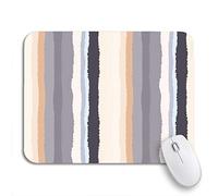Tapis De Souris De Jeu Motif À Rayures Lignes Effet Déchiré Bordure en Lambeaux Beige Gris Tapis De Souris Carré Lavable Tapis De Souris Antidérapant, pour Maison, Jeux, 25 x 30cm