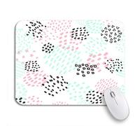 Tapis De Souris De Jeu Motif Abstrait en Noir, Rose Pastel Et Vert Menthe Tapis De Souris Antidérapant Résistant À Usure Tapis De Souris Carré, pour Maison, Jeux, 25 x 30cm