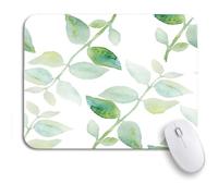 Tapis De Souris De Jeu Motif Aquarelle Dessiné Feuilles Vertes Sur Une Herbe À La Main Aquarelle Bureau Tapis Souris Personnalisé Tapis Souris, Pour Ordinateur, Ordinateur Portable, 25 x 30cm