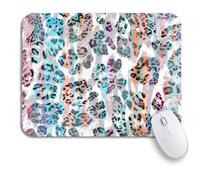 Tapis De Souris De Jeu Motif De Peau De Léopard Des Neiges Coloré Animal À Pois En Fourrure Léopard Tapis De Souris Antidérapant Avec Bord Cousu Bureau Tapis Souris, Pour Ordinateur, 25 x 30cm