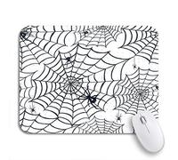 Tapis De Souris De Jeu Motif d'horreur d'halloween avec des Araignées sur des Toiles Dessiné À La Main Tapis De Souris Carré Résistant À Usure Tapis Souris, pour Jeux, Maison, 25 x 30cm