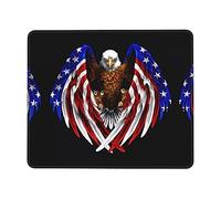 Tapis de souris de jeu, motif drapeau des États-Unis, aigle patriotique, 22,9 x 24,1 cm, multi-code