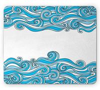Tapis De Souris De Jeu Motif Marin Pastel De Vagues, Imprimé Marin, Chalet Nautique, Rayures en Spirale Tapis De Souris Carré Résistant À Usure Tapis Souris, pour Maison, Ordinateur, 25x30cm