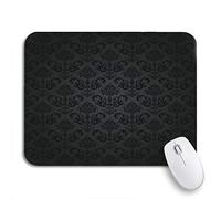 Tapis De Souris De Jeu Motif Mural Élégant À Petites Fleurs en Charbon Noir Damassé Gothique Tapis Souris Personnalisé Tapis De Souris D'Ordinateur, pour Maison, Jeux, 25 x 30cm