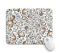 Tapis De Souris De Jeu Motif Peau De Zèbre Et De Léopard sur Fourrure Camouflage Abstrait Tapis De Souris Antidérapant Résistant À Usure Tapis De Souris Carré, pour Maison, 25 x 30cm