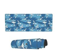 Tapis De Souris De Jeu Mouette Volante Bleue Doux Résistant À Usure Bureau Tapis Souris, pour Ordinateur, Ordinateur Portable, Jeux, 80x30cm