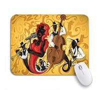 Tapis De Souris De Jeu Musique Rouge Abstrait Jazz Musicien Esquisse Groupe Festival Instrument Tapis De Souris Carré Personnalisé Tapis Souris, pour Maison, Jeux, 25 x 30cm