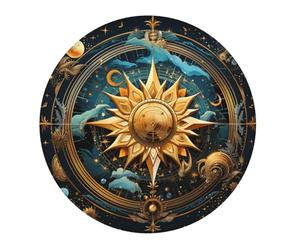 Tapis De Souris De Jeu Mystère Sacré du Soleil Et De La Lune Doré Doux Résistant À Usure Tapis De Bureau, pour Ordinateur, Ordinateur Portable, Jeux, Maison, 20cm